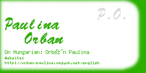 paulina orban business card